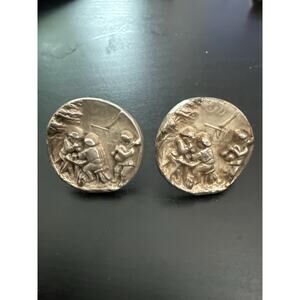 1950s Tavern Drinking Scene Pewter Cufflinks